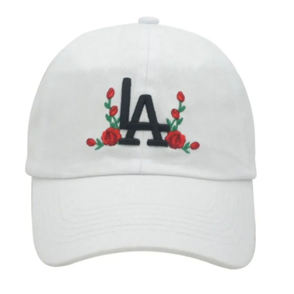 LA white rose Baseball cap with adjustable Streetwear South Central City  Angels